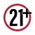 legal age 21+ badge